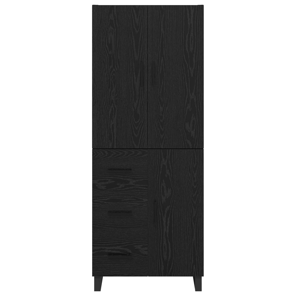 vidaXL Highboard z szufladą 2 pcs Czarny Dąb 69,5 x 34 x 180 cm