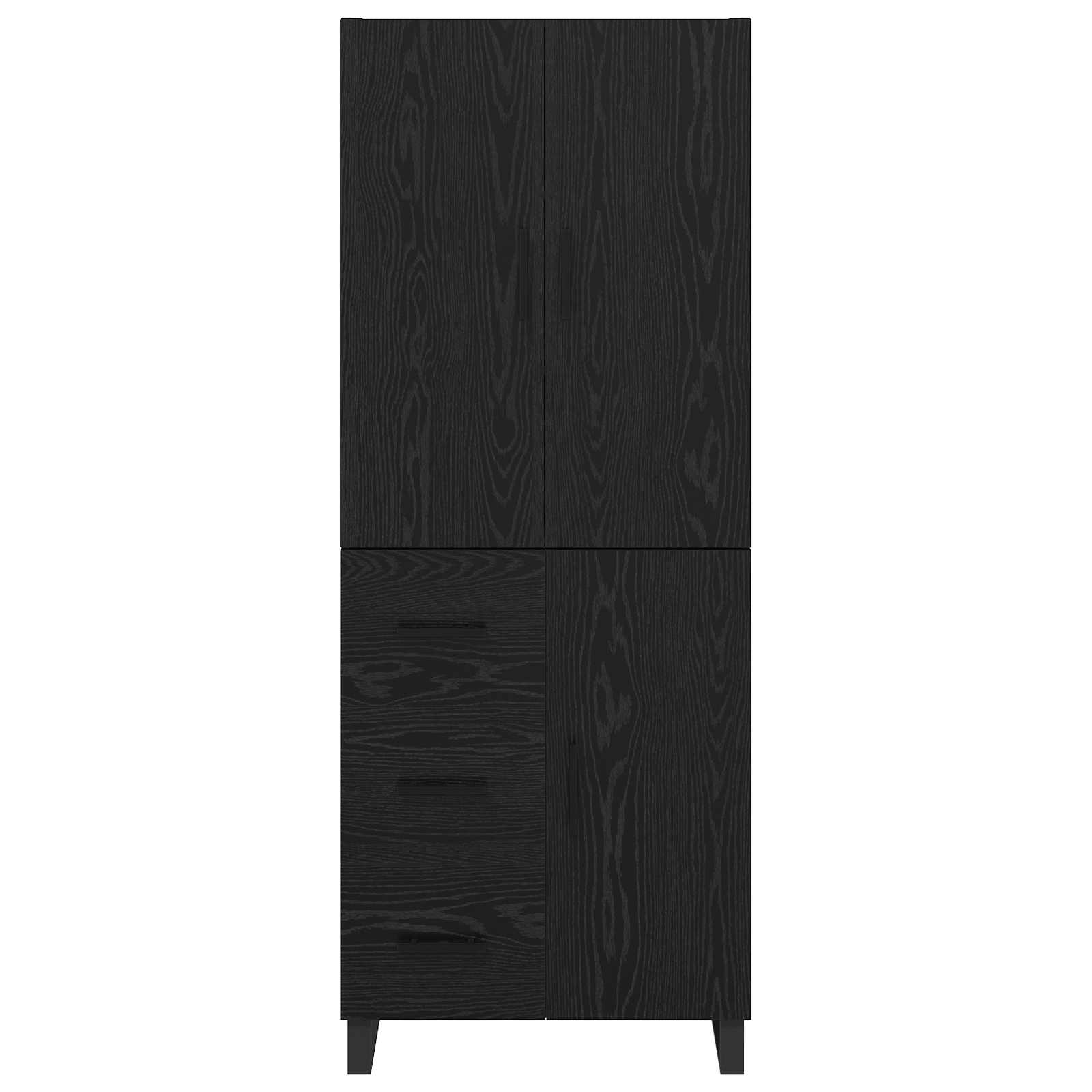 vidaXL Highboard z szufladą 2 pcs Czarny Dąb 69,5 x 34 x 180 cm