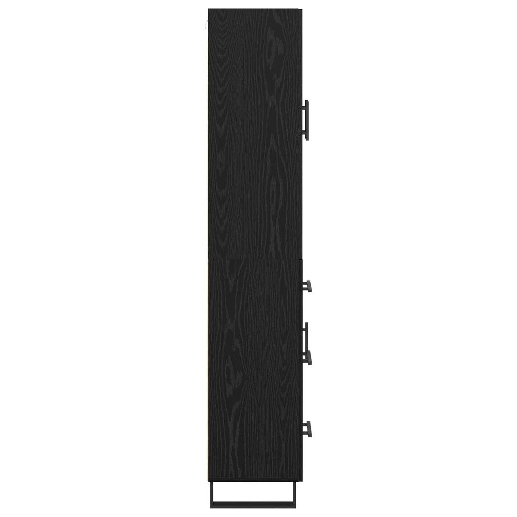 vidaXL Highboard z szufladą 2 pcs Czarny Dąb 69,5 x 34 x 180 cm