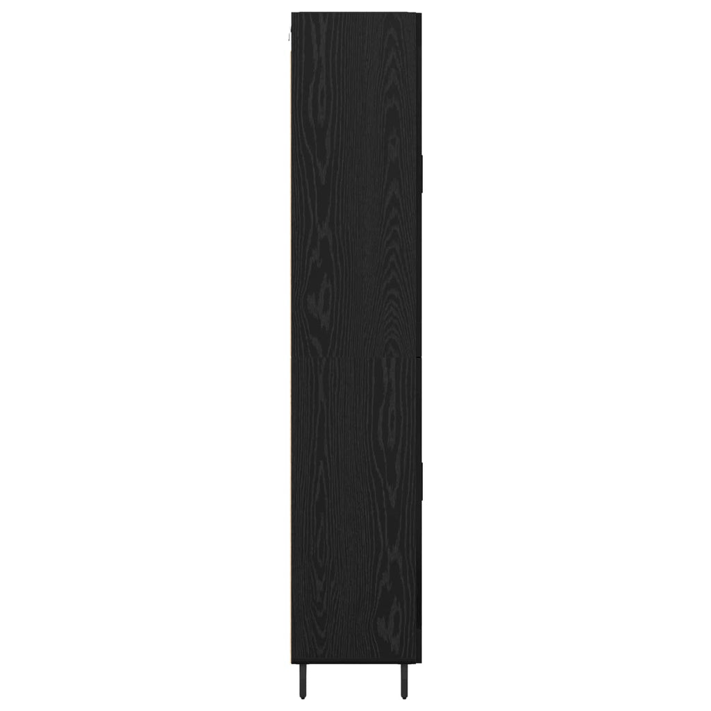 vidaXL Highboard z szufladą 2 pcs Czarny Dąb Materiał drewnopochodny