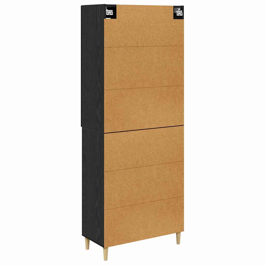vidaXL Highboard Czarny Dąb 69,5 x 34 x 180 cm