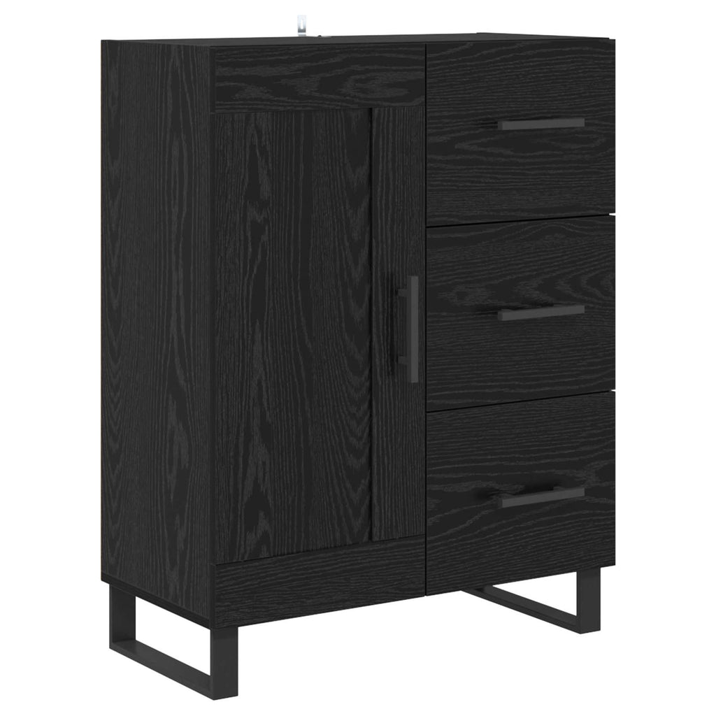 vidaXL Highboard z szufladą 2 pcs Czarny Dąb 69,5 x 34 x 180 cm