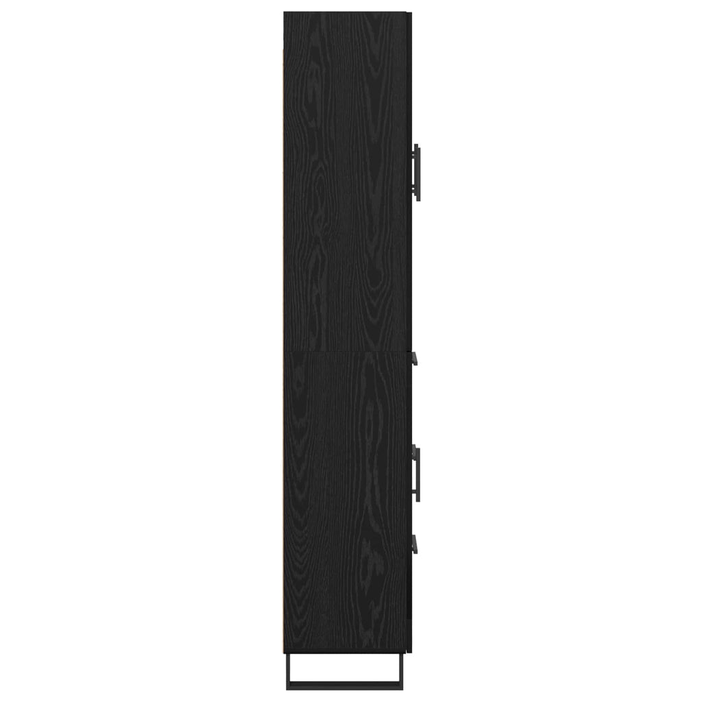 vidaXL Highboard z szufladą 2 pcs Czarny Dąb 69,5 x 34 x 180 cm