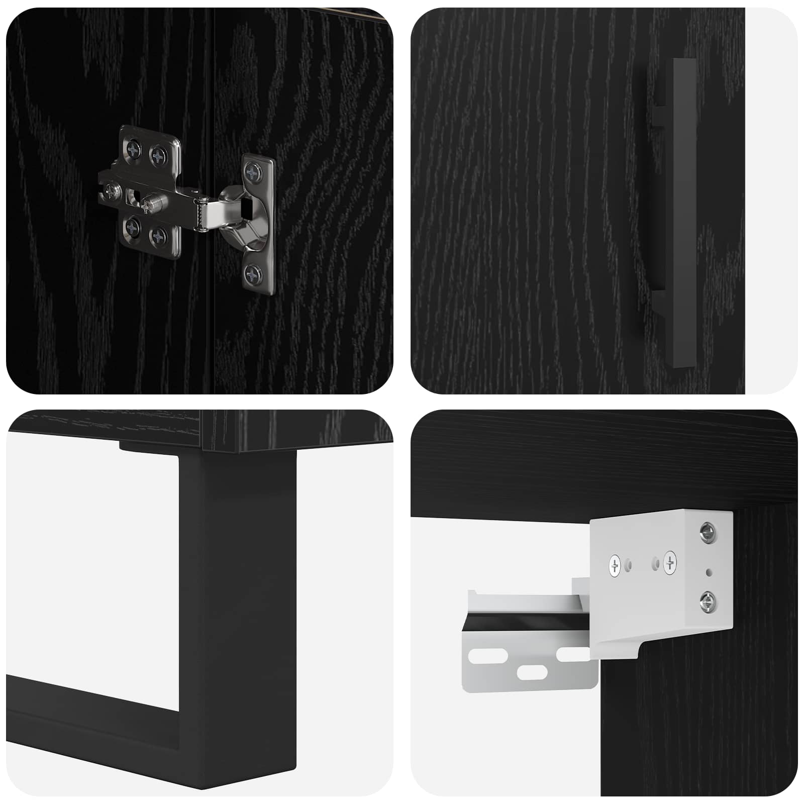vidaXL Highboard Czarny Dąb 69,5 x 34 x 180 cm Materiał drewnopochodny