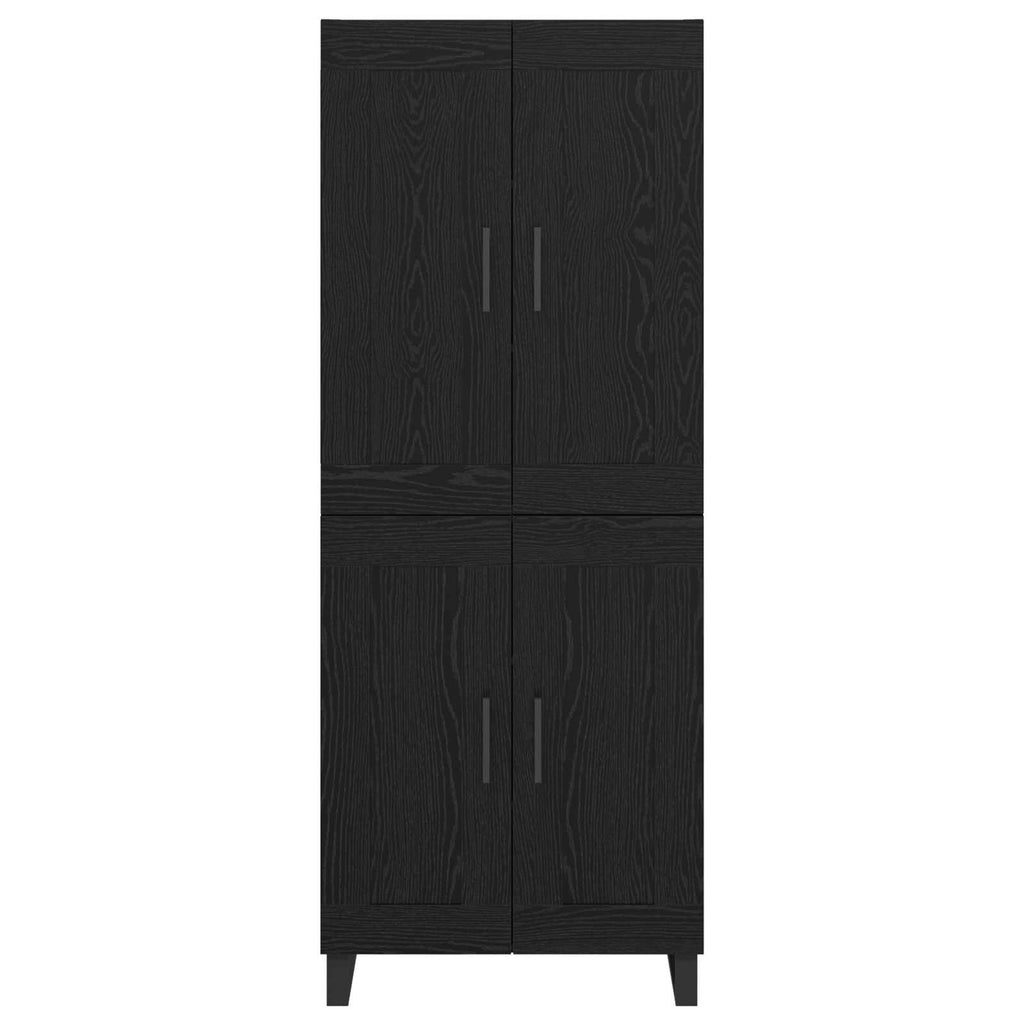 vidaXL Highboard Czarny Dąb 69,5 x 34 x 180 cm Materiał drewnopochodny