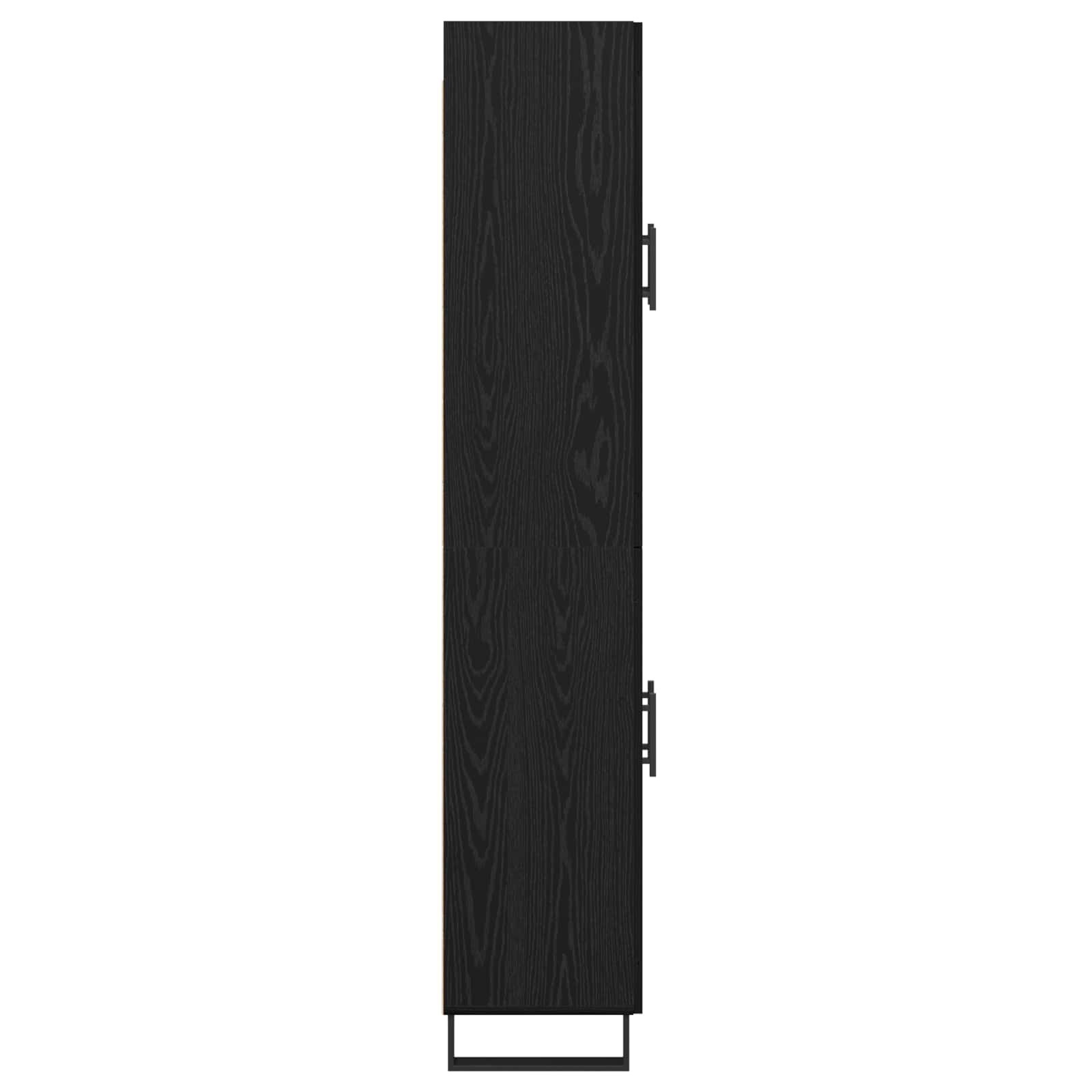 vidaXL Highboard Czarny Dąb 69,5 x 34 x 180 cm Materiał drewnopochodny