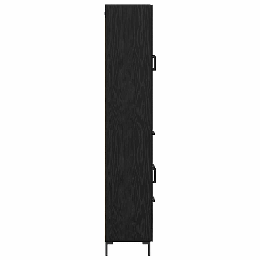 vidaXL Highboard z szufladą 2 pcs Czarny Dąb Materiał drewnopochodny