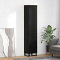 vidaXL Highboard Czarny Dąb 34,5 x 34 x 180 cm Materiał drewnopochodny