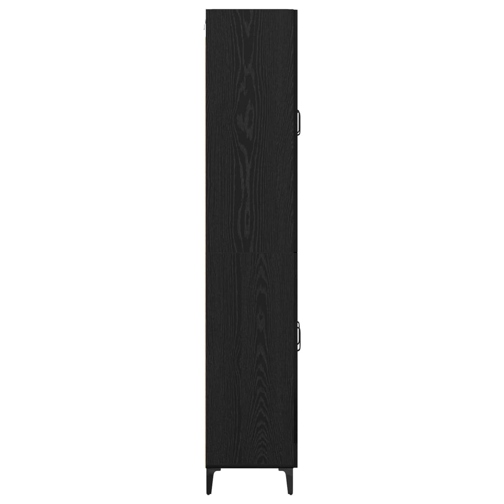 vidaXL Highboard Czarny Dąb 69,5 x 34 x 180 cm Materiał drewnopochodny