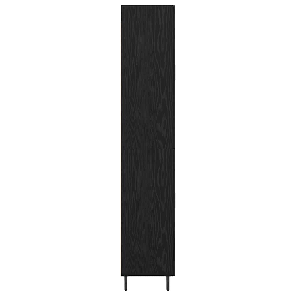 vidaXL Highboard 2 pcs Czarny dąb Drewno inżynieryjne i szkło