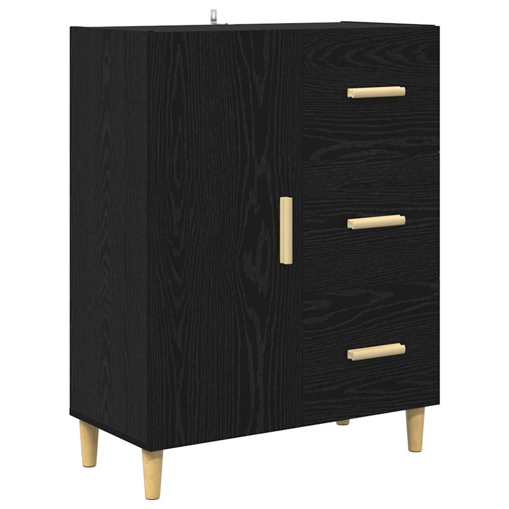 vidaXL Highboard z szufladą Czarny Dąb 69,5 x 32,5 x 180 cm