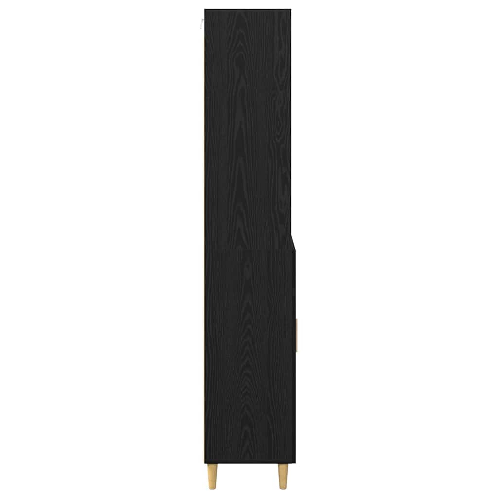 vidaXL Highboard z szufladą Czarny Dąb 69,5 x 32,5 x 180 cm