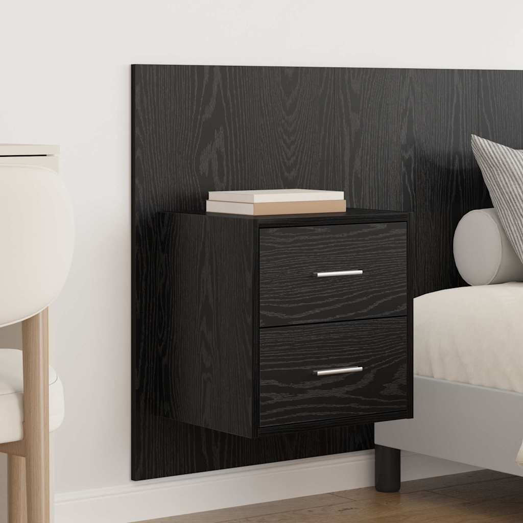 vidaXL Zagłówek z szafką 3 pcs Czarny Dąb Materiał drewnopochodny