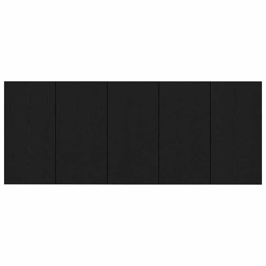 vidaXL Zagłówek z szafką 3 pcs Czarny Dąb Materiał drewnopochodny