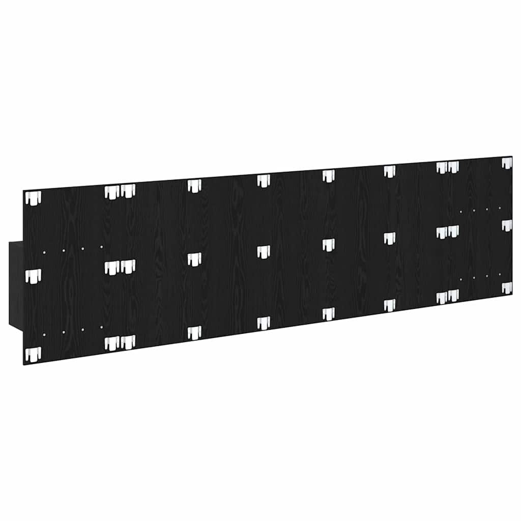 vidaXL Zagłówek z szafką 3 pcs Czarny Dąb Materiał drewnopochodny