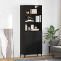 vidaXL Highboard Czarny Dąb 69,5 x 34 x 180 cm Materiał drewnopochodny