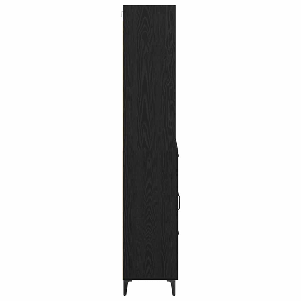 vidaXL Highboard Czarny Dąb 69,5 x 34 x 180 cm Materiał drewnopochodny