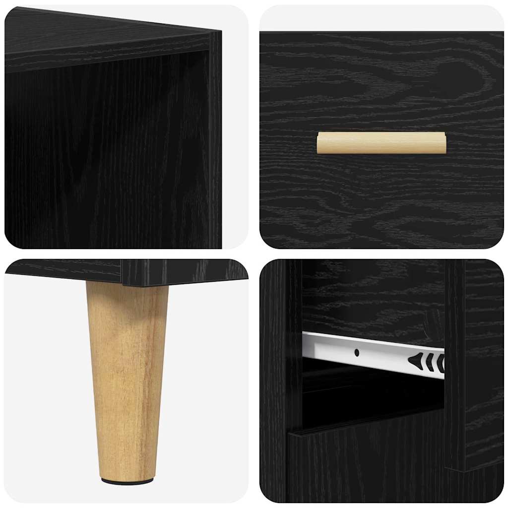 vidaXL Highboard z szufladą Czarny Dąb 69,5 x 32,5 x 180 cm