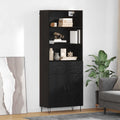 vidaXL Highboard z szufladą 2 pcs Czarny Dąb Materiał drewnopochodny