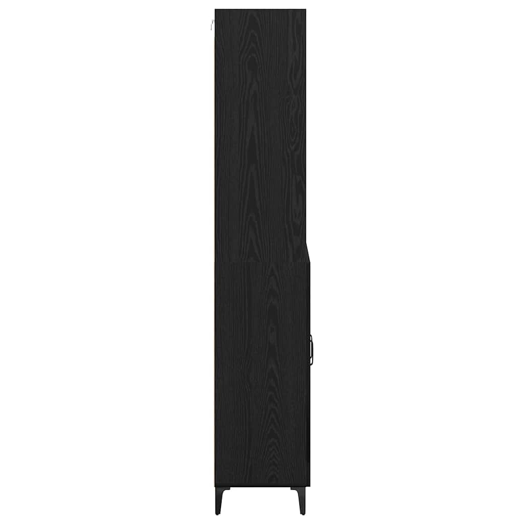 vidaXL Highboard Czarny Dąb 69,5 x 34 x 180 cm Materiał drewnopochodny