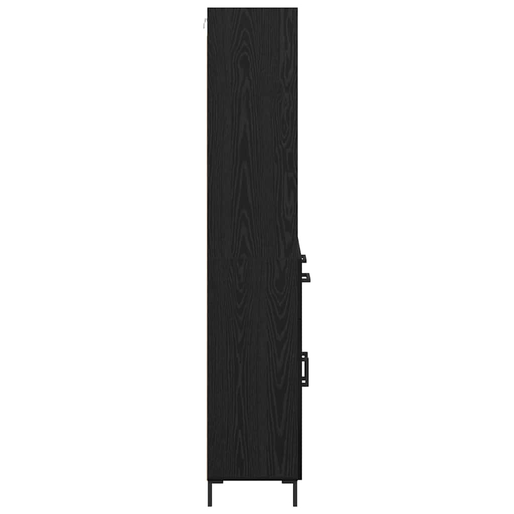 vidaXL Highboard Czarny Dąb 69,5 x 34 x 180 cm Materiał drewnopochodny