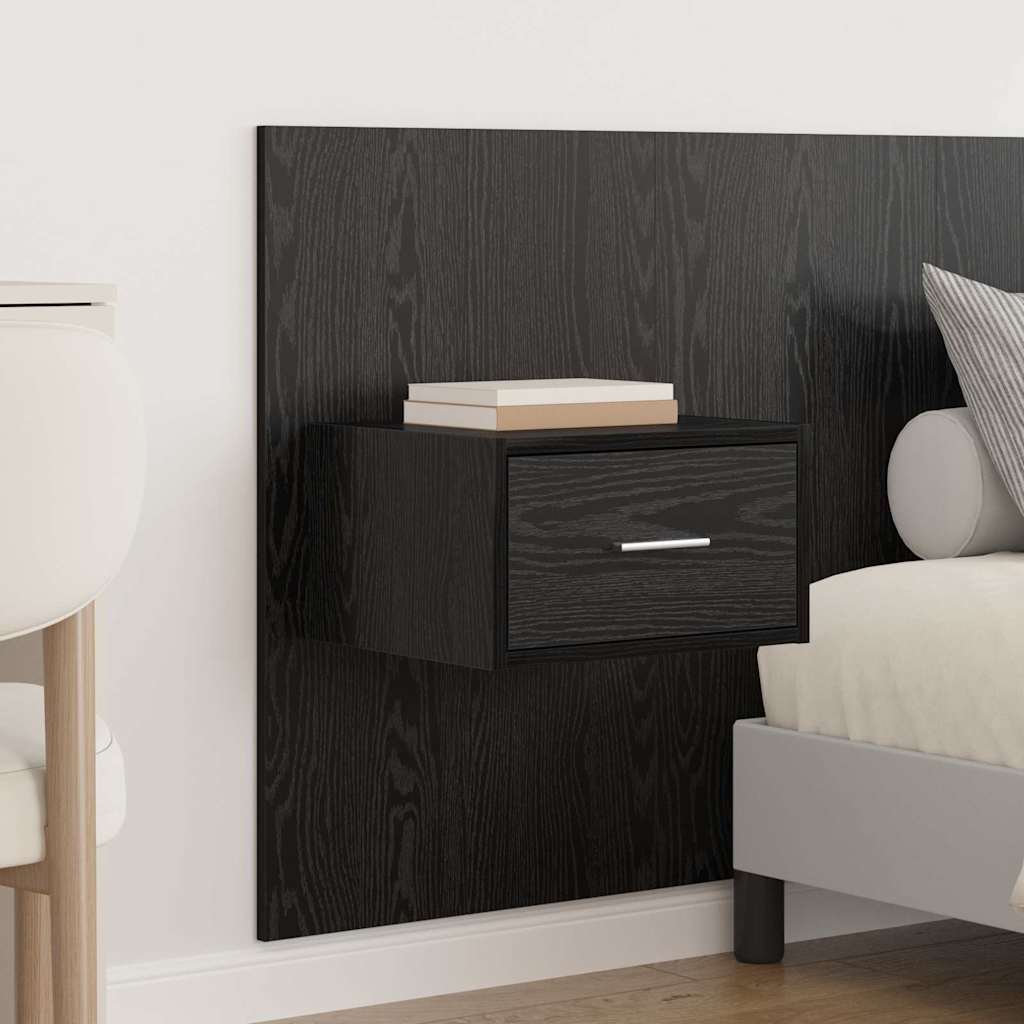 vidaXL Zagłówek z szafką 3 pcs Czarny Dąb Materiał drewnopochodny