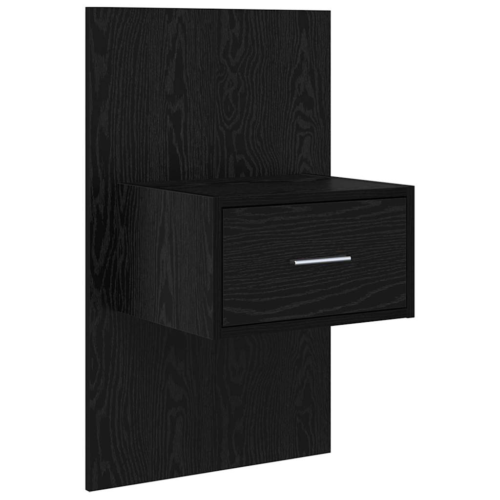 vidaXL Zagłówek z szafką 3 pcs Czarny Dąb Materiał drewnopochodny