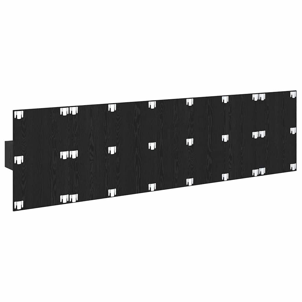 vidaXL Zagłówek z szafką 3 pcs Czarny Dąb Materiał drewnopochodny