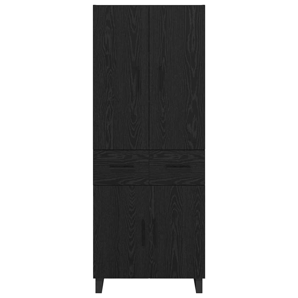 vidaXL Highboard z szufladą 2 pcs Czarny Dąb 69,5 x 34 x 180 cm