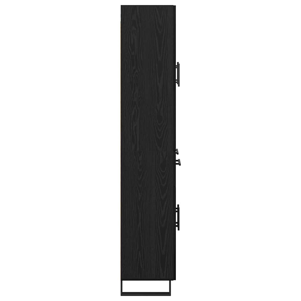 vidaXL Highboard z szufladą 2 pcs Czarny Dąb 69,5 x 34 x 180 cm
