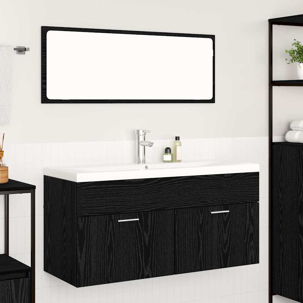 vidaXL Szafka Łazienkowa z drzwiami Czarny Dąb 100 x 38,5 x 46 cm