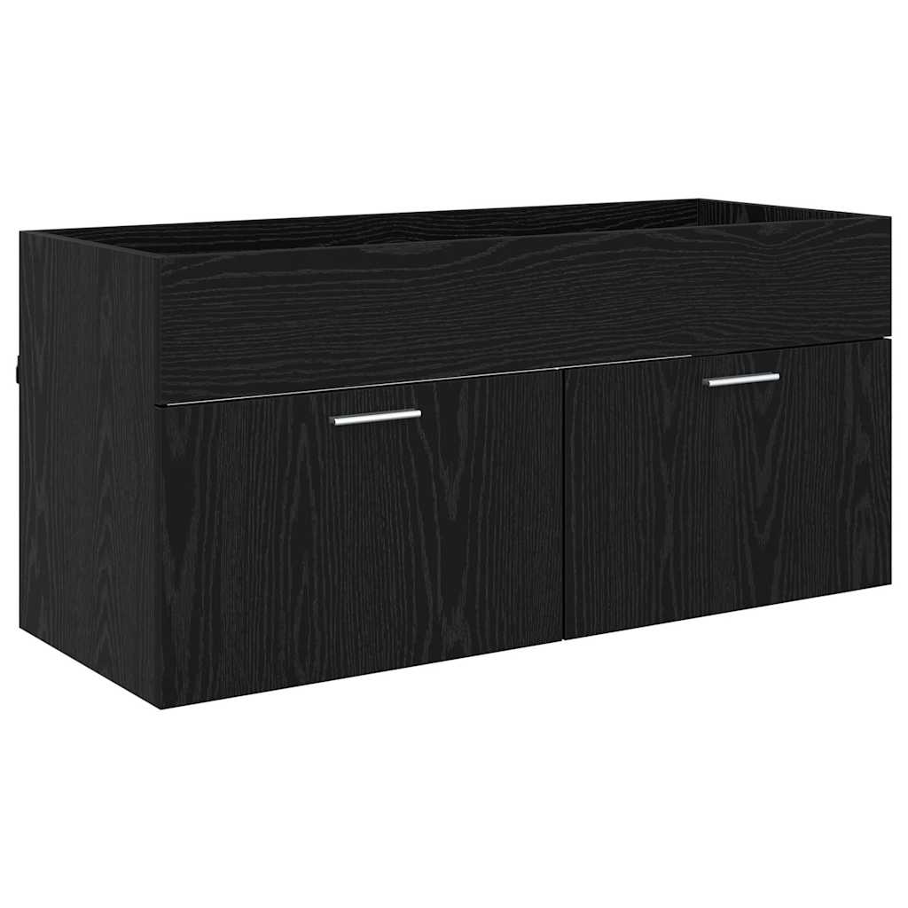vidaXL Szafka Łazienkowa z drzwiami Czarny Dąb 100 x 38,5 x 46 cm