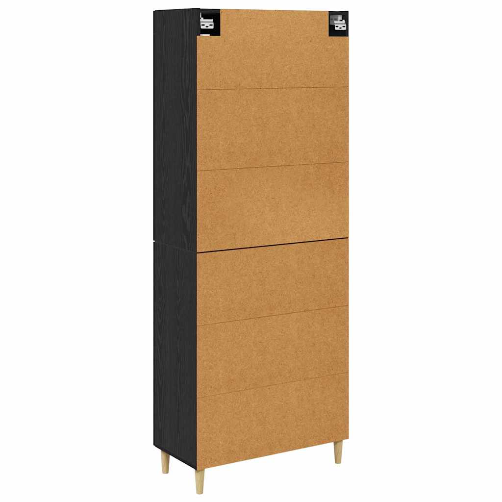 vidaXL Highboard Czarny Dąb 69,5 x 34 x 180 cm