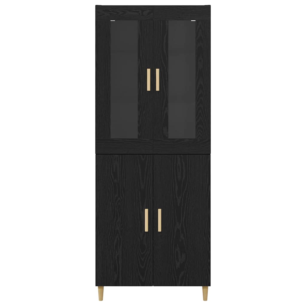 vidaXL Highboard Czarny Dąb 69,5 x 34 x 180 cm