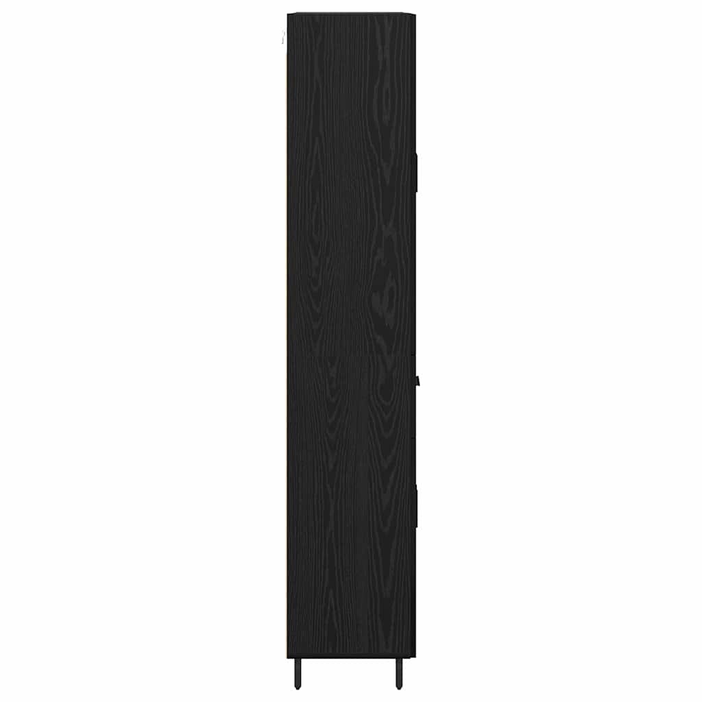 vidaXL Highboard 2 pcs Czarny dąb Drewno inżynieryjne i szkło