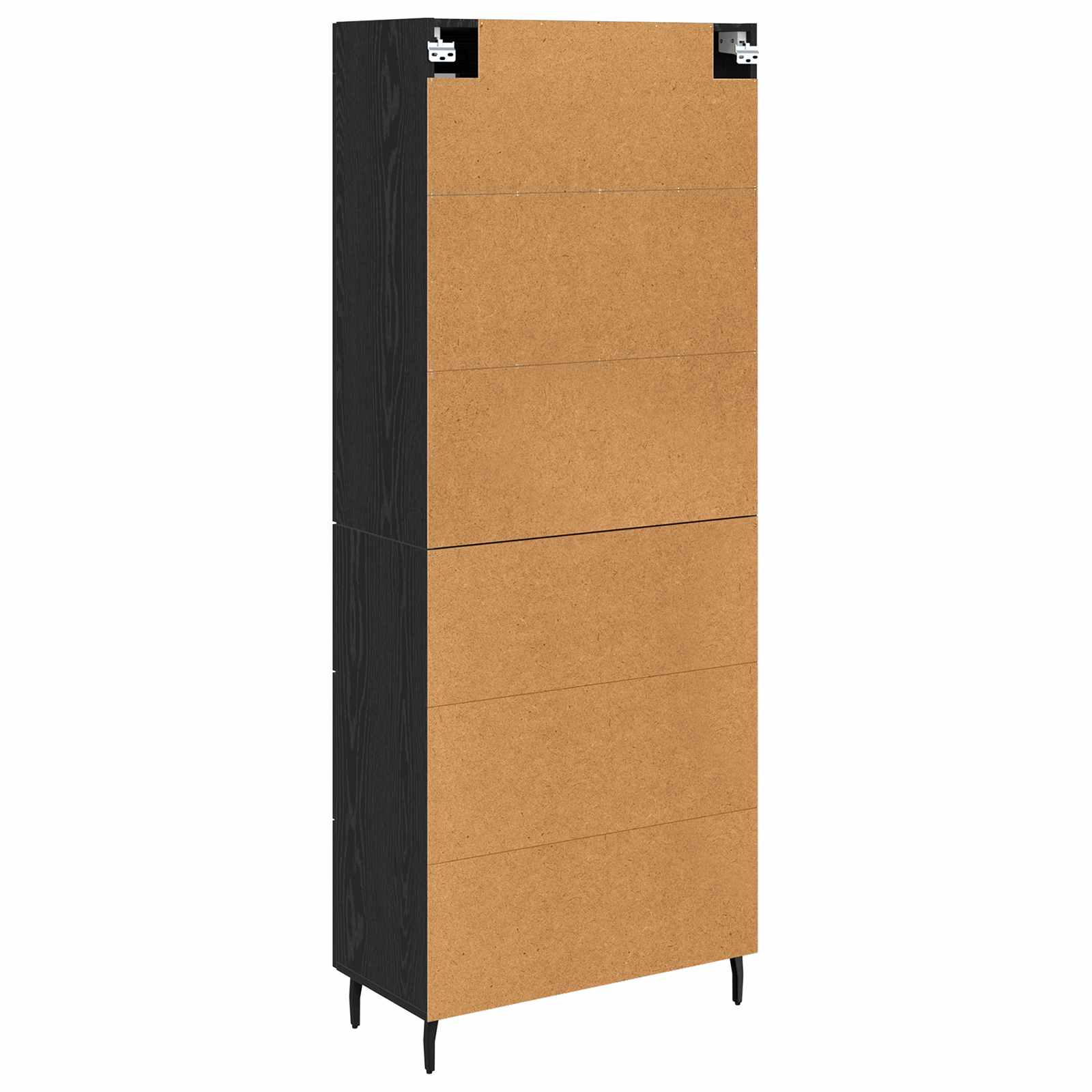 vidaXL Highboard z szufladą 2 pcs Czarny Dąb Materiał drewnopochodny