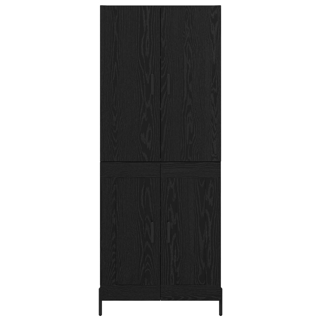 vidaXL Highboard Czarny Dąb 69,5 x 34 x 180 cm Materiał drewnopochodny