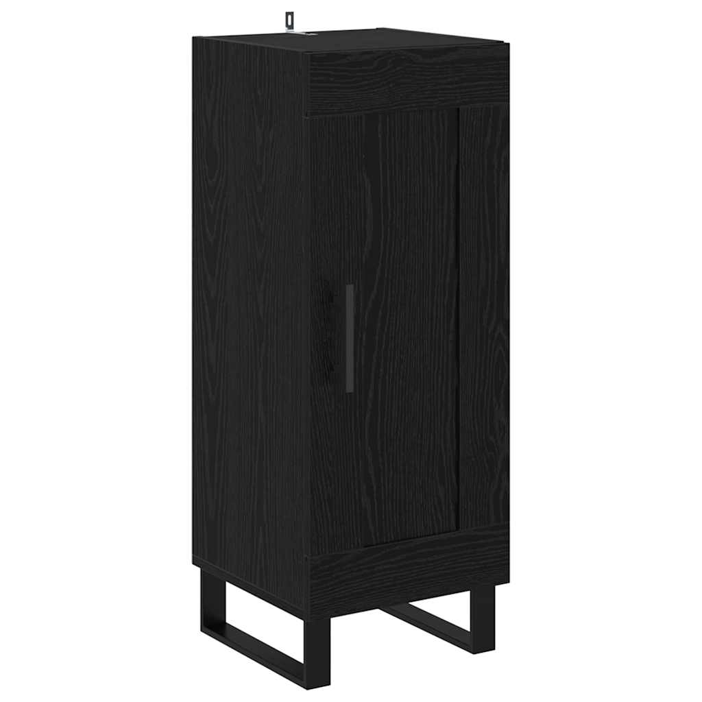 vidaXL Highboard Czarny Dąb 34,5 x 34 x 180 cm Materiał drewnopochodny