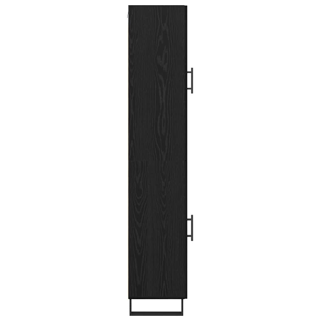 vidaXL Highboard Czarny Dąb 34,5 x 34 x 180 cm Materiał drewnopochodny