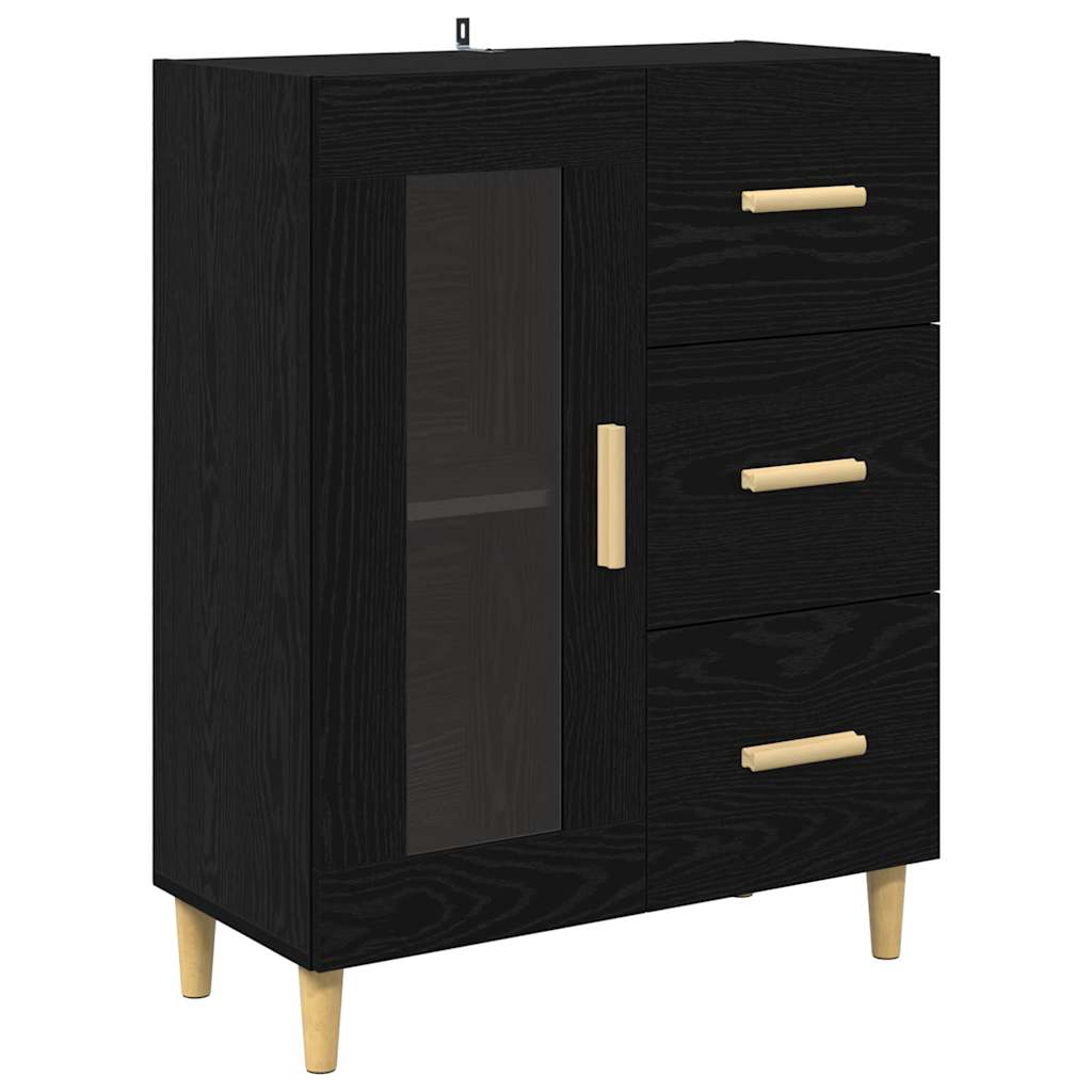 vidaXL Highboard z szufladą Czarny Dąb 69,5 x 32,5 x 180 cm