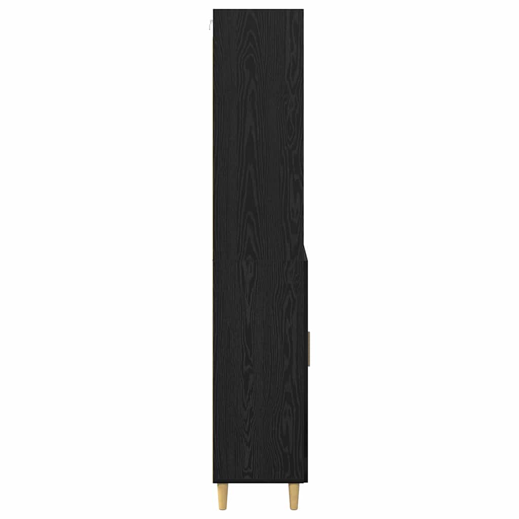 vidaXL Highboard z szufladą Czarny Dąb 69,5 x 32,5 x 180 cm