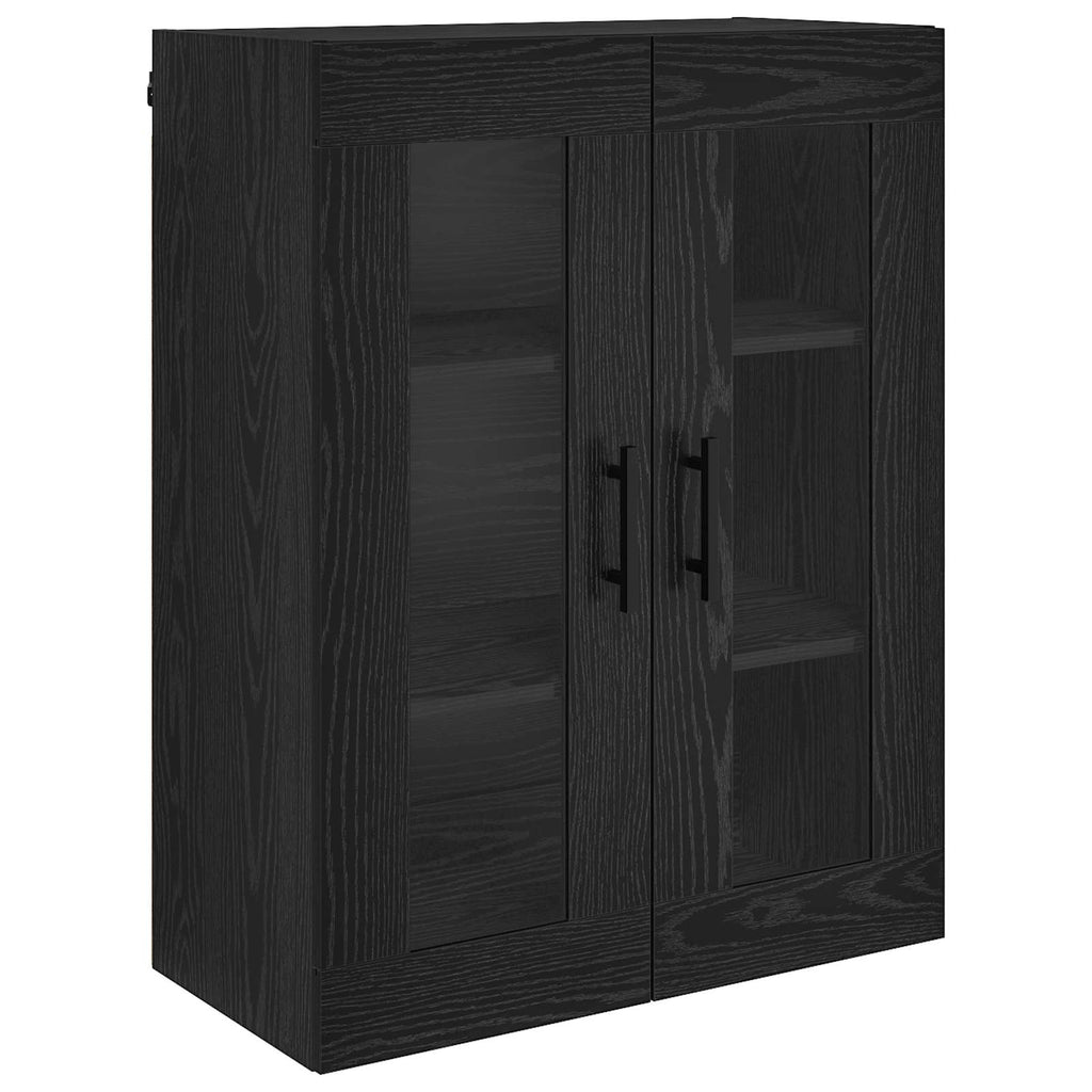 vidaXL Highboard 2 pcs Czarny Dąb Drewno inżynieryjne i szkło