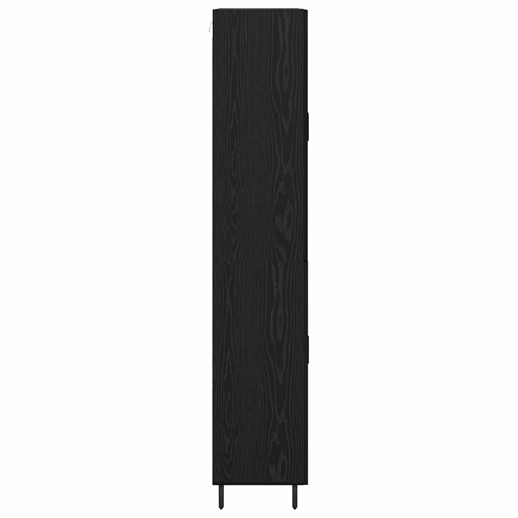 vidaXL Highboard 2 pcs Czarny dąb Drewno inżynieryjne i szkło