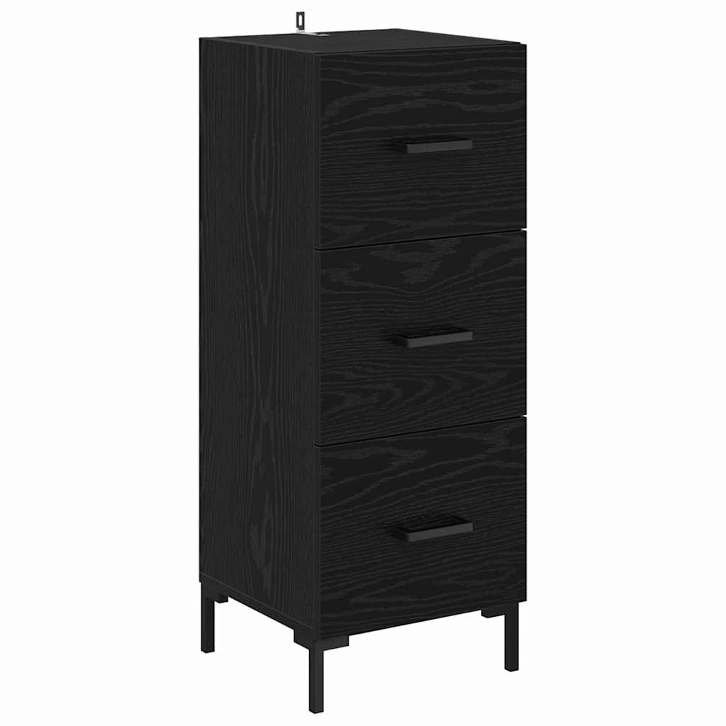 vidaXL Highboard Czarny Dąb 34,5 x 34 x 180 cm Materiał drewnopochodny
