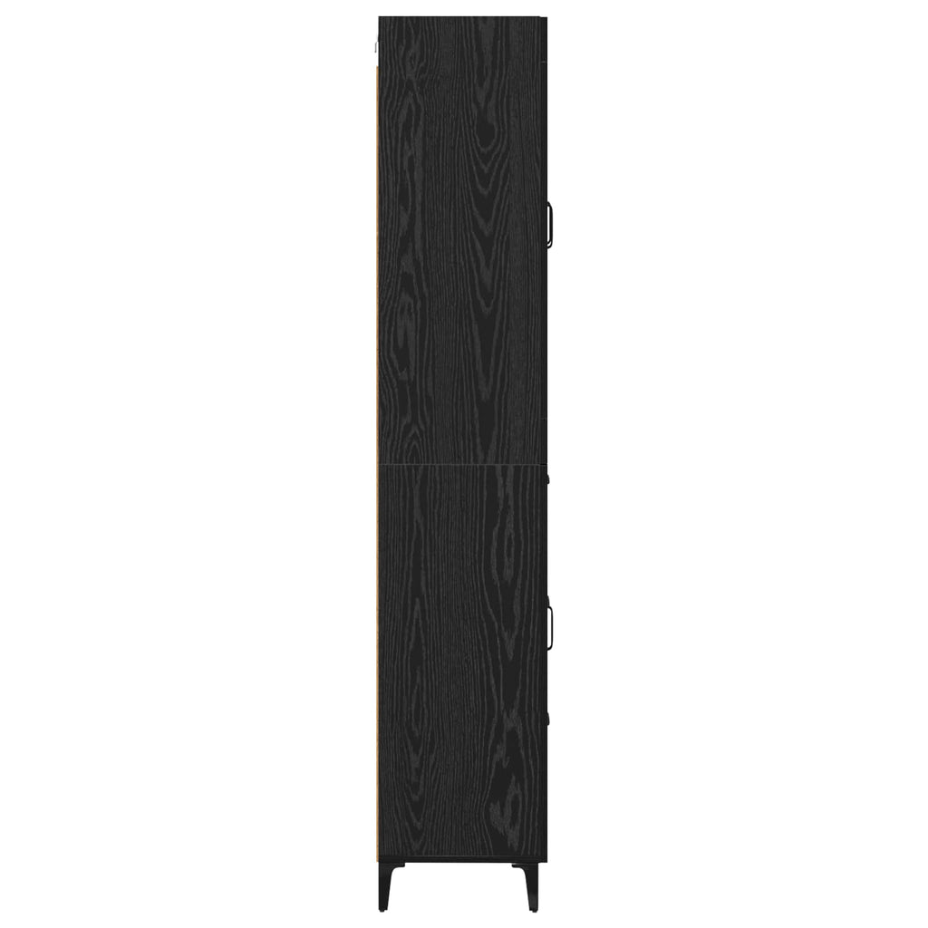 vidaXL Highboard Czarny Dąb 69,5 x 34 x 180 cm Materiał drewnopochodny