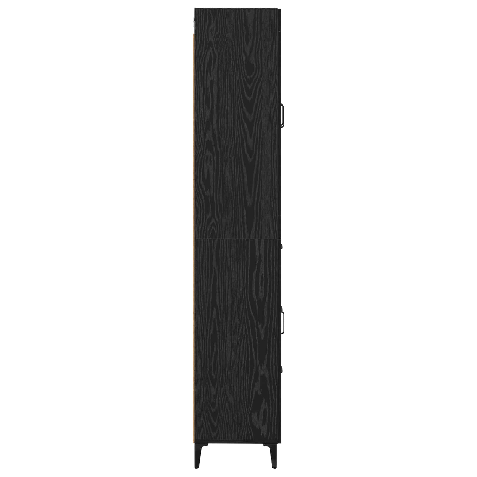 vidaXL Highboard Czarny Dąb 69,5 x 34 x 180 cm Materiał drewnopochodny