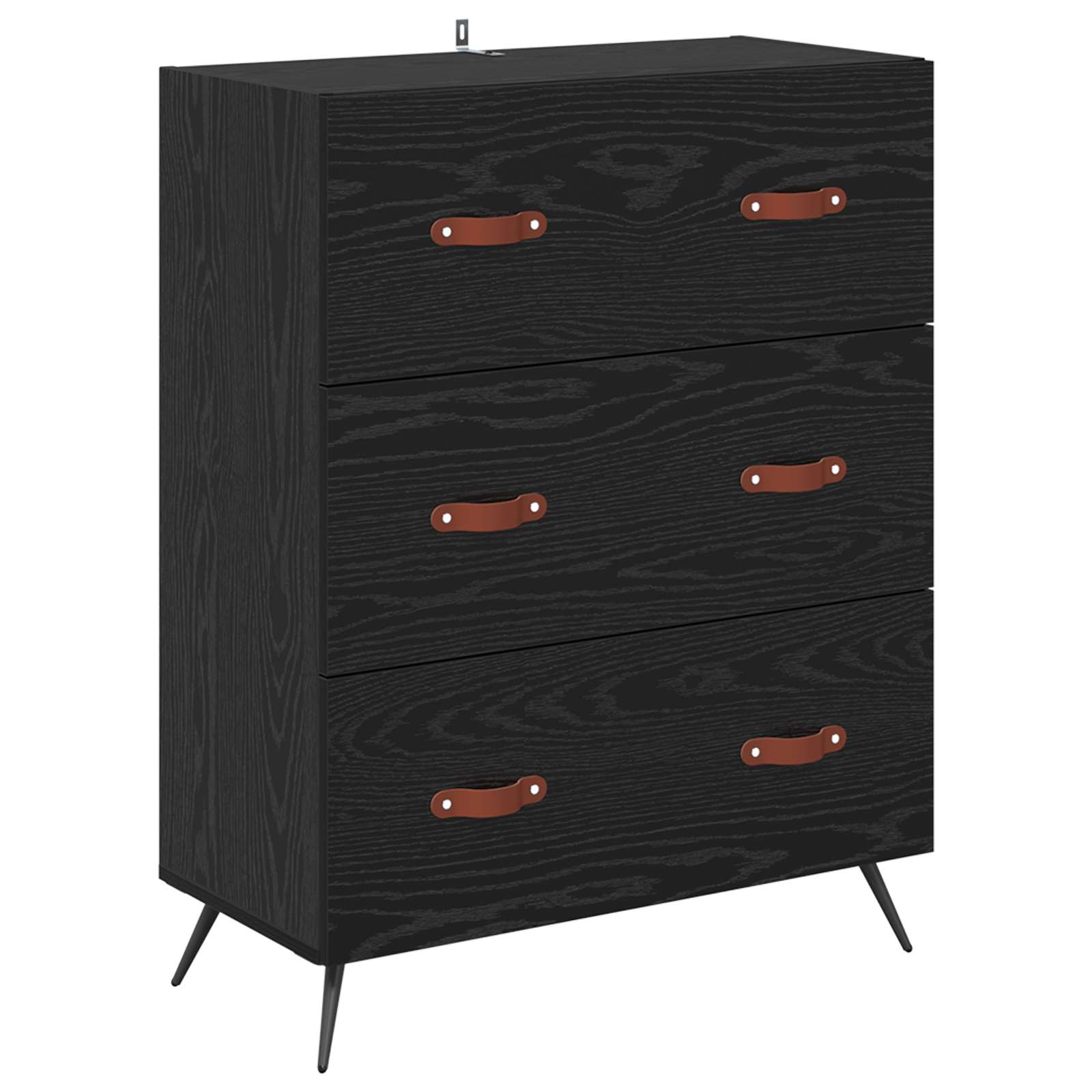 vidaXL Highboard Czarny Dąb 69,5 x 34 x 180 cm Materiał drewnopochodny