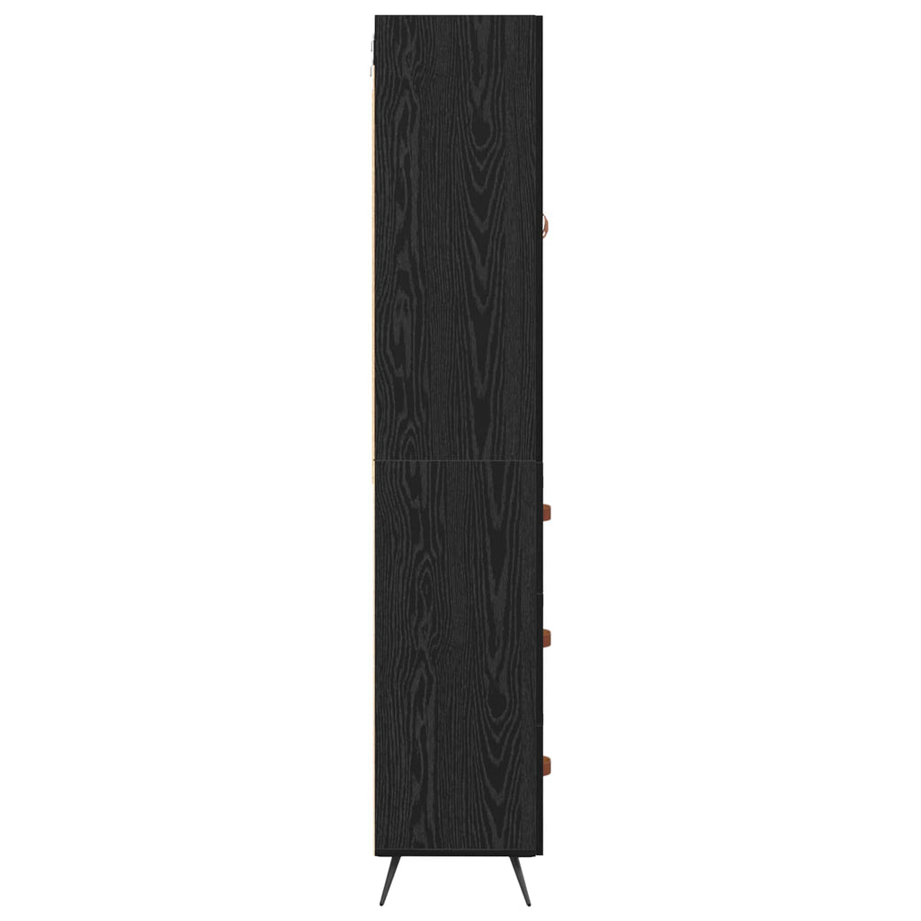 vidaXL Highboard Czarny Dąb 69,5 x 34 x 180 cm Materiał drewnopochodny
