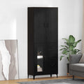 vidaXL Highboard Czarny Dąb 69,5 x 34 x 180 cm Materiał drewnopochodny
