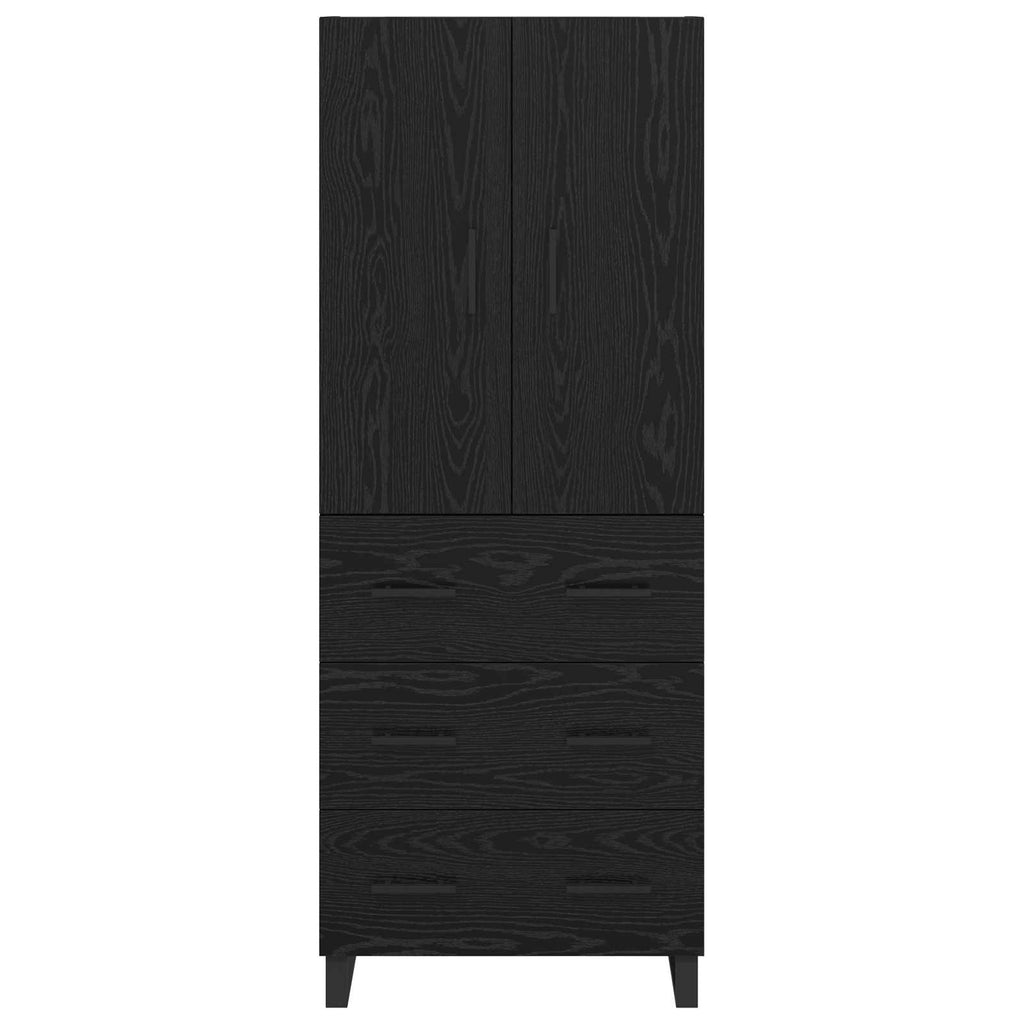 vidaXL Highboard z szufladą 2 pcs Czarny Dąb 69,5 x 34 x 180 cm